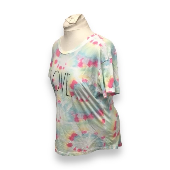 Rae Dunn Women’s Short Sleeve Crewneck “LOVE.” Tee Shirt, Tie Dye, size XL - Picture 2 of 12